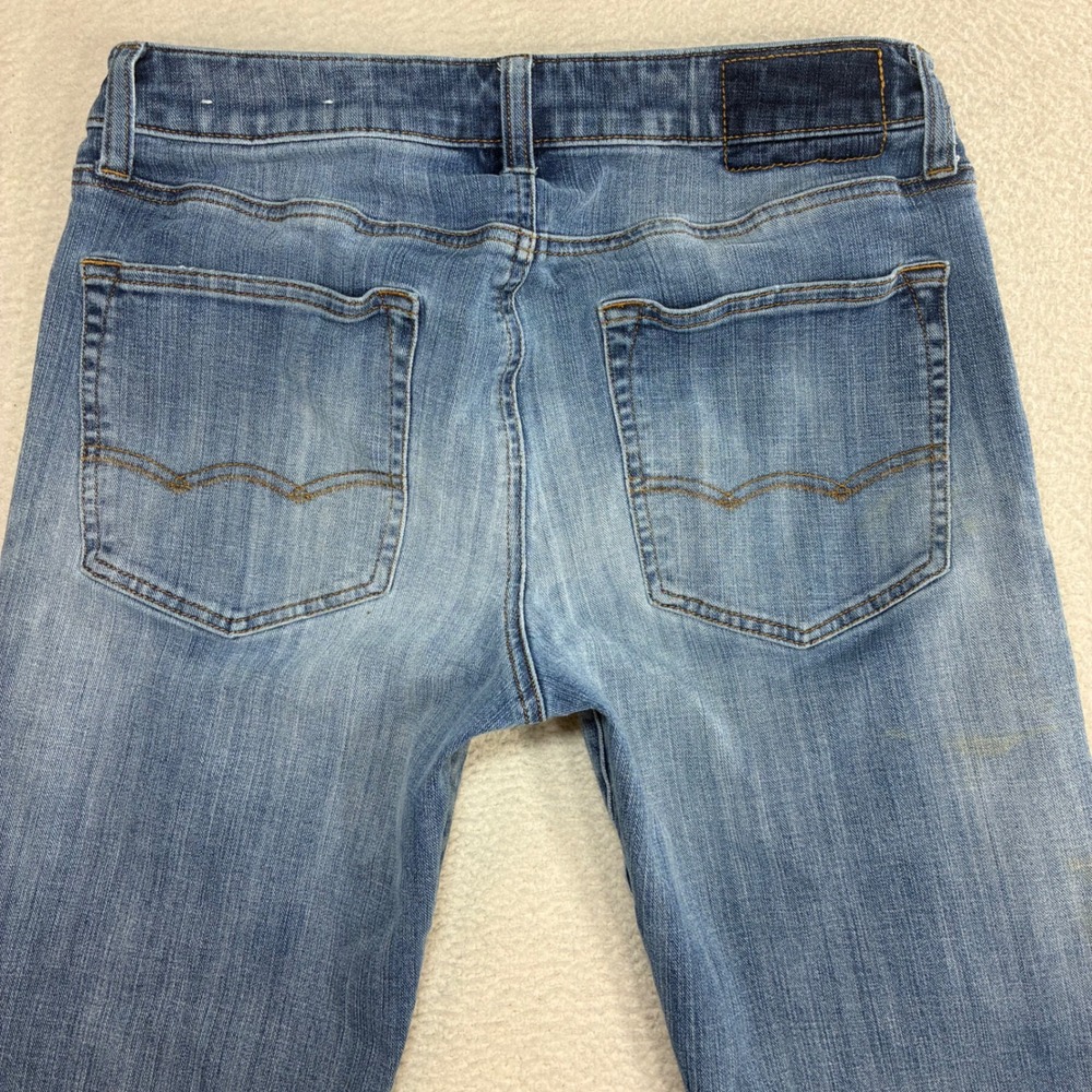 American Eagle Bootcut Jeans Men 31x30 Blue Whiskered Faded Original Classic Low - Picture 3 of 13